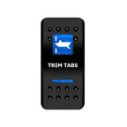 Blue Led Trim Tabs Momentary Rocker Switch 7 Pin (ON)-OFF-(ON) DPDT Reverse Polarity 3 Way Toggle Switch for Marine Boat Carling