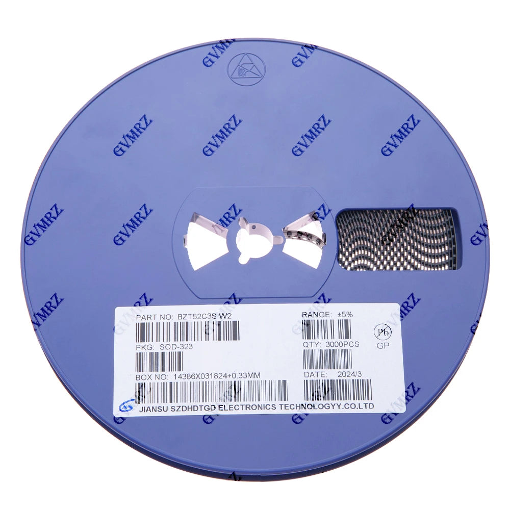 3000PCS/100PCS 3V0 3V3 BZT52C Series Zener Diode Kit SMD SOD-323 Voltage Regulator Diodes Assortment for Electronic Projects