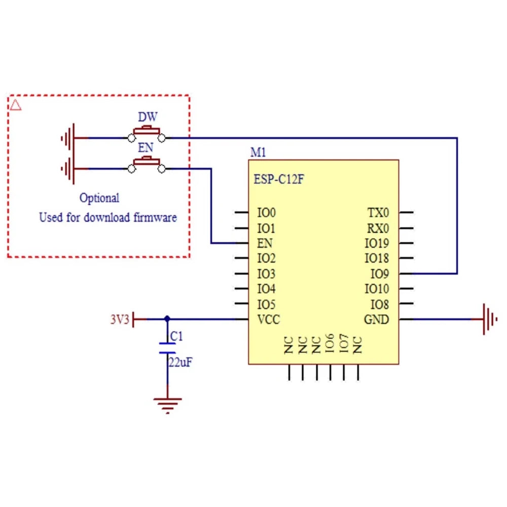 ESP32-C3 Series Module ESP-C12F Serial Port WIFI Wireless Bluetooth Module ESP32 C3 Compatible with C3-12F
