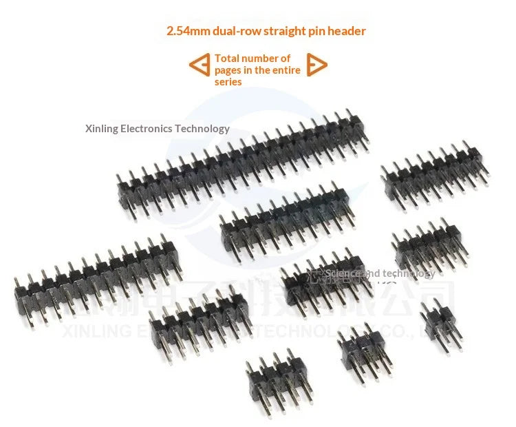 10/20pcs Pcs 2.54mm Double Row Male 2*40P PCB Board Pin Header Connector Strip Pinheader 2/3/4/5/6/8/10/12/20/40Pin For Arduino