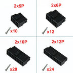10Sets 4.2mm 5557 Black Automotive Wire Connector Male Shell+Female Terminal 2-24 Pin for PC/Computer Graphics Card PCI-E Power