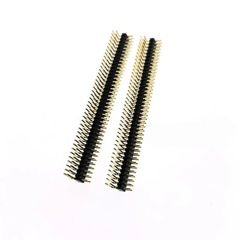 10pcs 2x50P 1.27mm RA Pin Header 0.05" PCB Right Angle Male Header Breakaway 90D Double  Row Golden-Plated Strip Connector