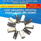 10PCS 4Mhz 6Mhz 8Mhz 12Mhz 11.0592MHZ 14.318MHZ 16MHZ 20MHz 24MHZ 25MHZ SMD Quartz Crystal Resonator Passive Oscillator HC49S