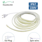AC220V COB LED Strip Light IP67 Waterproof Flexible Ribbon 2Pin Wire/EU Plug Tape Lamp 3000K/4000K/6000K Outdoor Linear Lighting