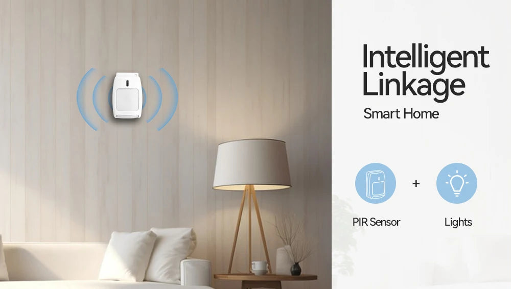 Meian Wired PIR Motion Sensor, Infrared Alarm Detector, Human Body Presence Sensor, Smart Home Security, Work with Alarm Host