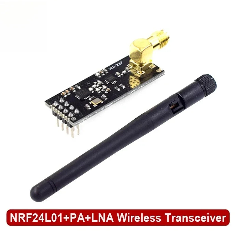 NRF24L01+PA+LNA Wireless Transceiver RF Transceiver Module 2.4G 1100m with Antenna and NRF24L01+ Breakout Adapter with 3.3V