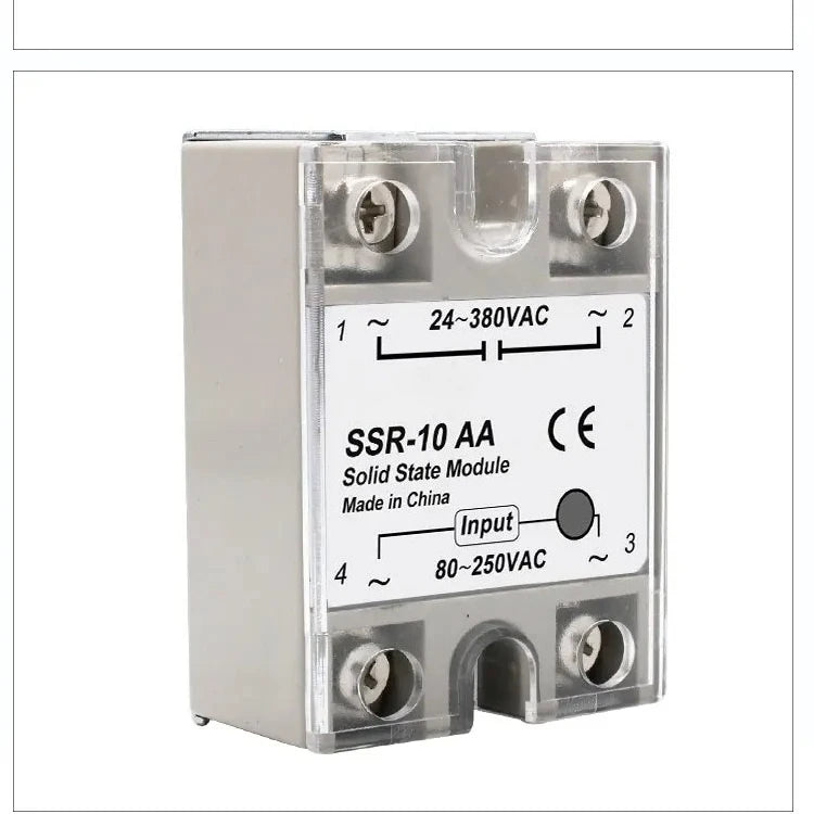 1pcs Solid State Relay Single Phase Non-contact SSR DC To DC AC To AC DC To AC 24-380VAC 10A 25A 40A 50A 60A 80A 100A