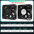 YOUNUON 60mm 80mm 90mm 120mm EC Brushless Fan AC 110V 115V 120V 220V 240V Axial Fan with Srews/Grill 6025 8025 9225 12025 12038