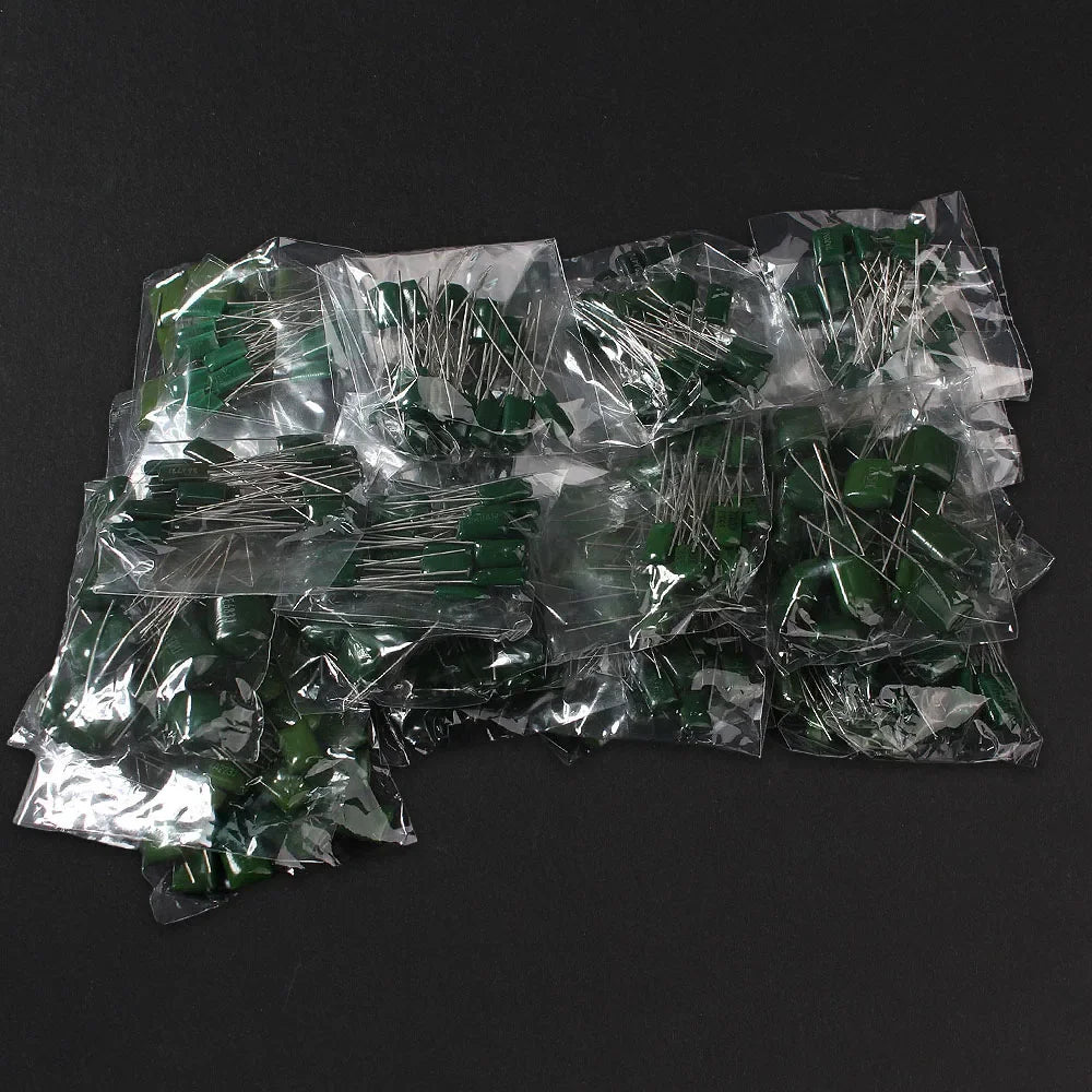 180/620PCS 100V Polyester capacitor combination kit 2A102J~2A822J Set of capacitors set 31/10values Polyester Film Capacitor