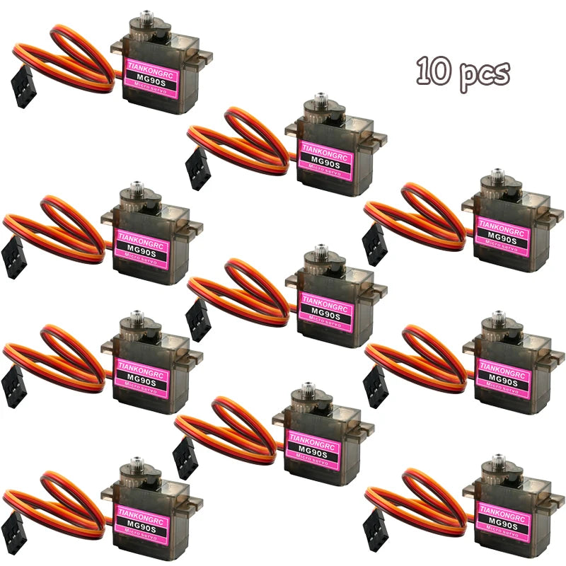 9g Micro Digital Servo Metal + Plastic Gear Brushed Motor MG90S 180/270/360° High Torque for RC Car Robot Airplane Model DIY Toy