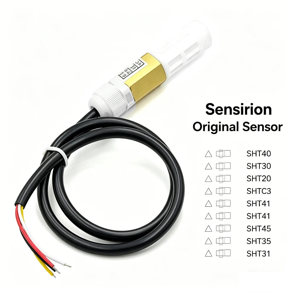1PCS SHT40 SHT30 SHT20 SHTC3 SHT41 SHT45 SHT35 SHT31 Temperature Humidity Sensor PE Coppper I2C Probe with IIC Interface