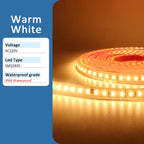 AC 220V LED Strip Light Waterproof SMD 2835 120LEDs/m 1M 5M 10M 20M 30M Flexible Ribbon Tape Lamp for Home Lighting Decoration