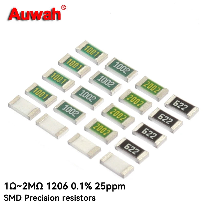 20pcs/Set SMD accurate resistor 3216 0.1% 25ppm 1206 10 20 47 100 220 470 1K 2K 4.7K 10K 20K 22K 47K 100K 220K 470K 1M 2M Ohm R