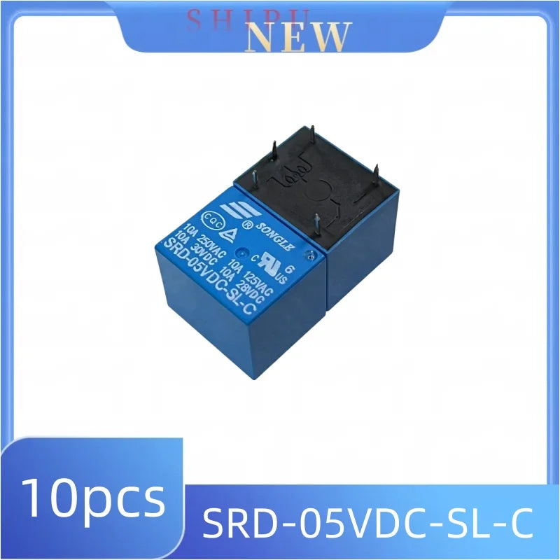 10pcs，SRD-03VDC-SL-C Relay SRD-05 SRD-05VDC-SL-B SRD-24VDC-SL-A SRD-12VDC-SL-C SL C 10A 250VAC 5PIN 3V 5V 9V 12V 24V 48V p