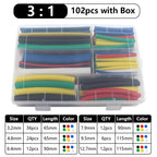 102-750pcs 2:1 Thermoresistant Tube Heat Shrink Wrapping Kit Assorted Wire Cable Insulation Sleeving 3:1 Heat Shrink Tube Set