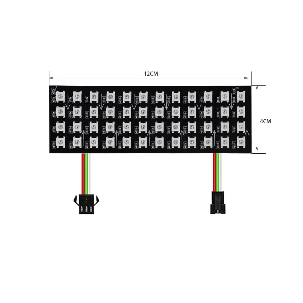 WS2812B Mini LED Digital Flexible Individually Addressable Panel 4X12 48Pixels WS2812IC Module Matrix Screen DC5V