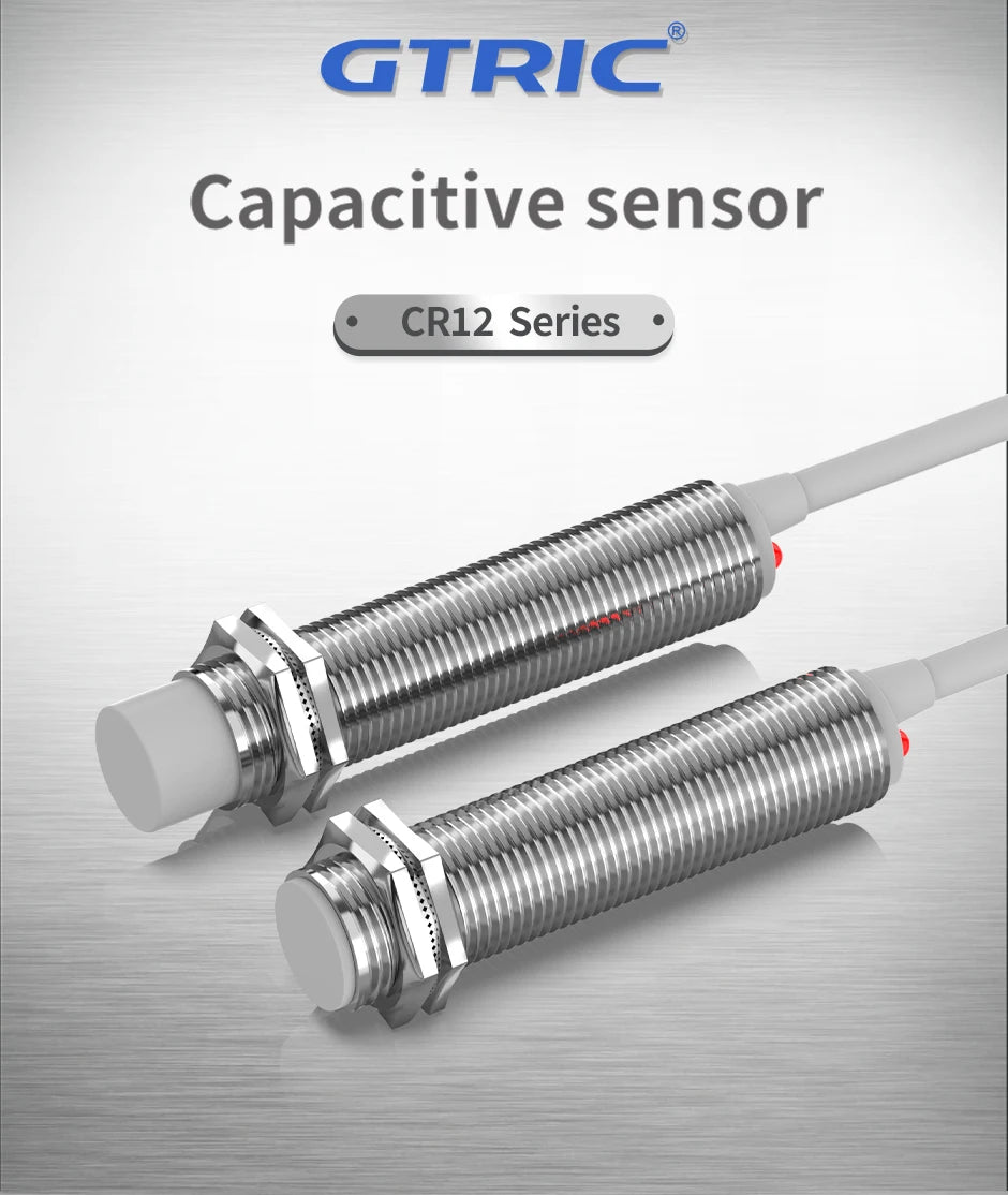 GTRIC M12 Capacitive Proximity Sensor 3-wire DC 10-30V NPN PNP IP65 Flush Non-flush Industrial Non-contact Switch
