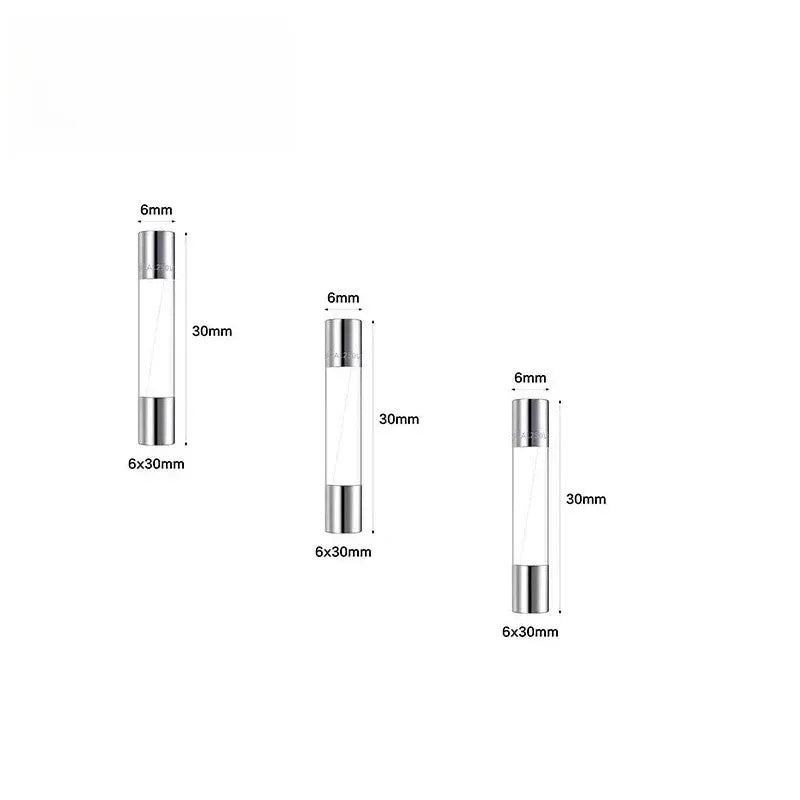 150PCS 6x30mm Glass Fuses Kit Car Glass Tube Fuse 0.25A 0.5A 1A 2A 3A 4A 5A 6A 7A 8A 10A 15A 20A 25A 30A