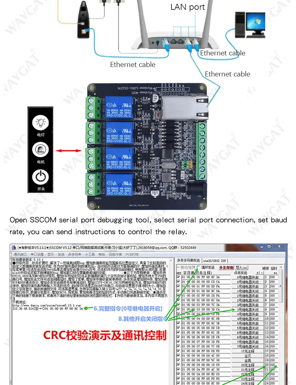 LIZAO Modbus TCP RTU Ethernet Module 4DI 4DO Relay Output RJ45 Digital Switch Input Module for PLC