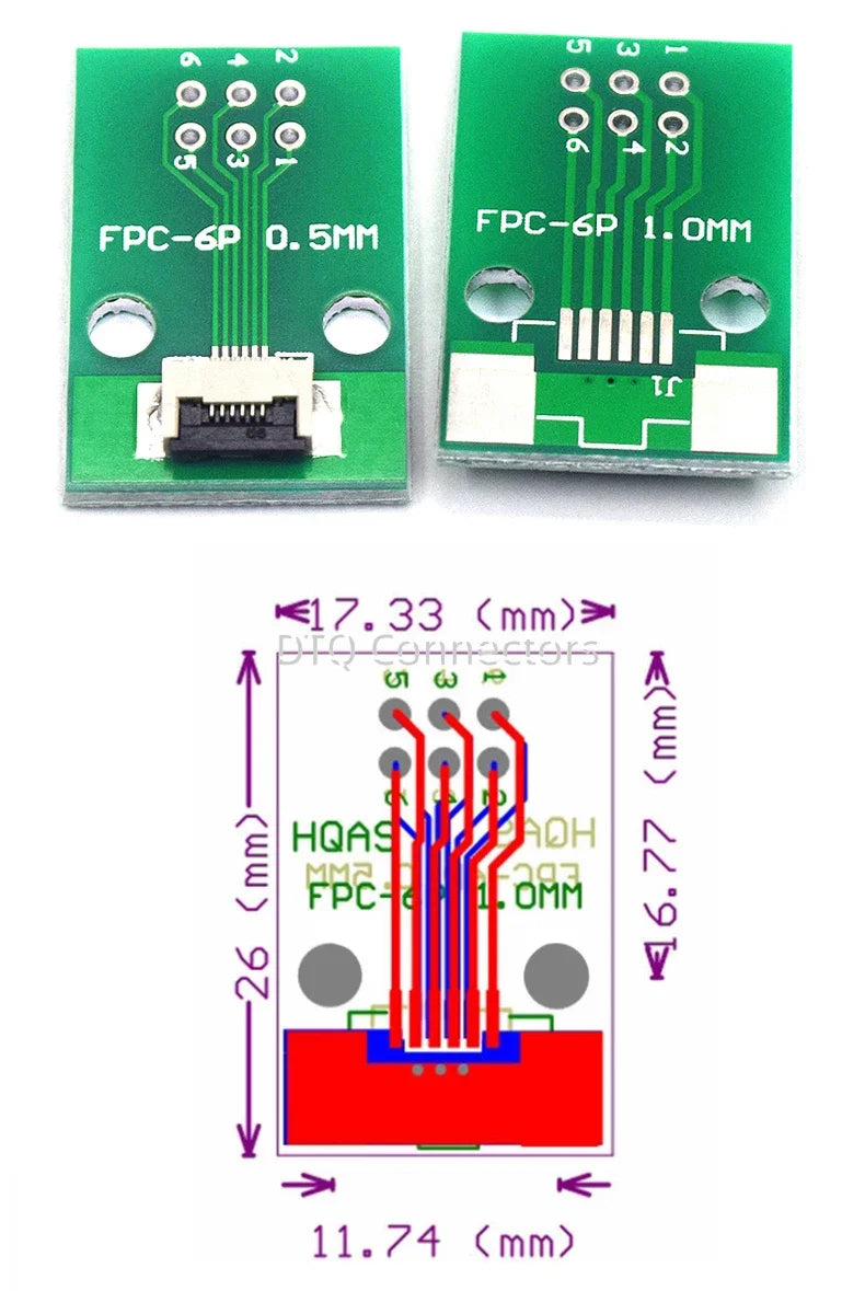 FPC/FFC Adapter Board 0.5/1.0MM to 2.54MM Soldered Connector 4/5/6/8/10/12/14/16/20/26/3040/45/50/60 Pin