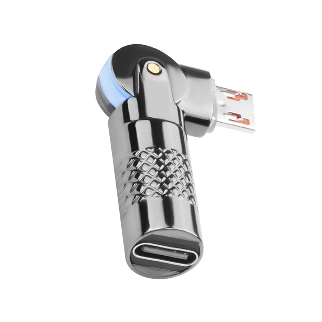 USB C to Micro USB 180° Rotating Charging Connector Type-C Female to Micro-USB Male Rotatable Adapter 5V 3A, 480Mpbs Transfer