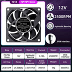 TEUCER UT-60 Slim 60mm PC Case Fan 3500RPM High Airflow CPU Cooler 6/7CM Ultra-thin Cooling Fan