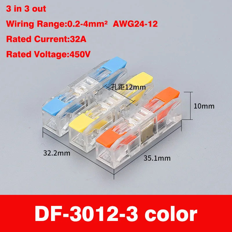 Wiring Terminal Quick Press Type Electrical Docking 2-12 Pin Screw Fixing Compact Wire Connector Push-in Type Terminal Block