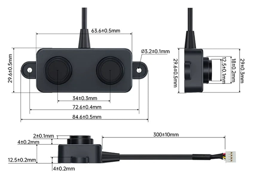 A02 Ultrasonic Sensing Sensor 450cm RS485 I2C PWM UART Waterproof Ranging Module Robot AGV Small Ultrasonic Sensor