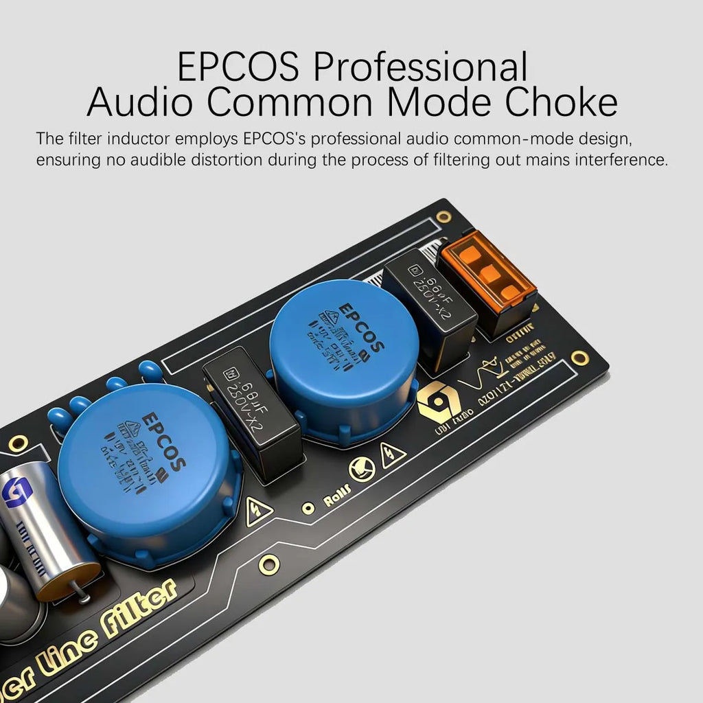 Audio Power EMI Filter Module Alternating Current Power Filter Anti-interference Anti-thunder Audio DIY