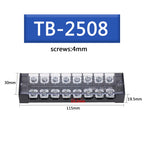 1pcs 25A/15A 600V Dual Row Strip Screw Terminal Block  Fixed Wiring Board Wire Connector 3 4 5 6 8 10 12 Positions Ways