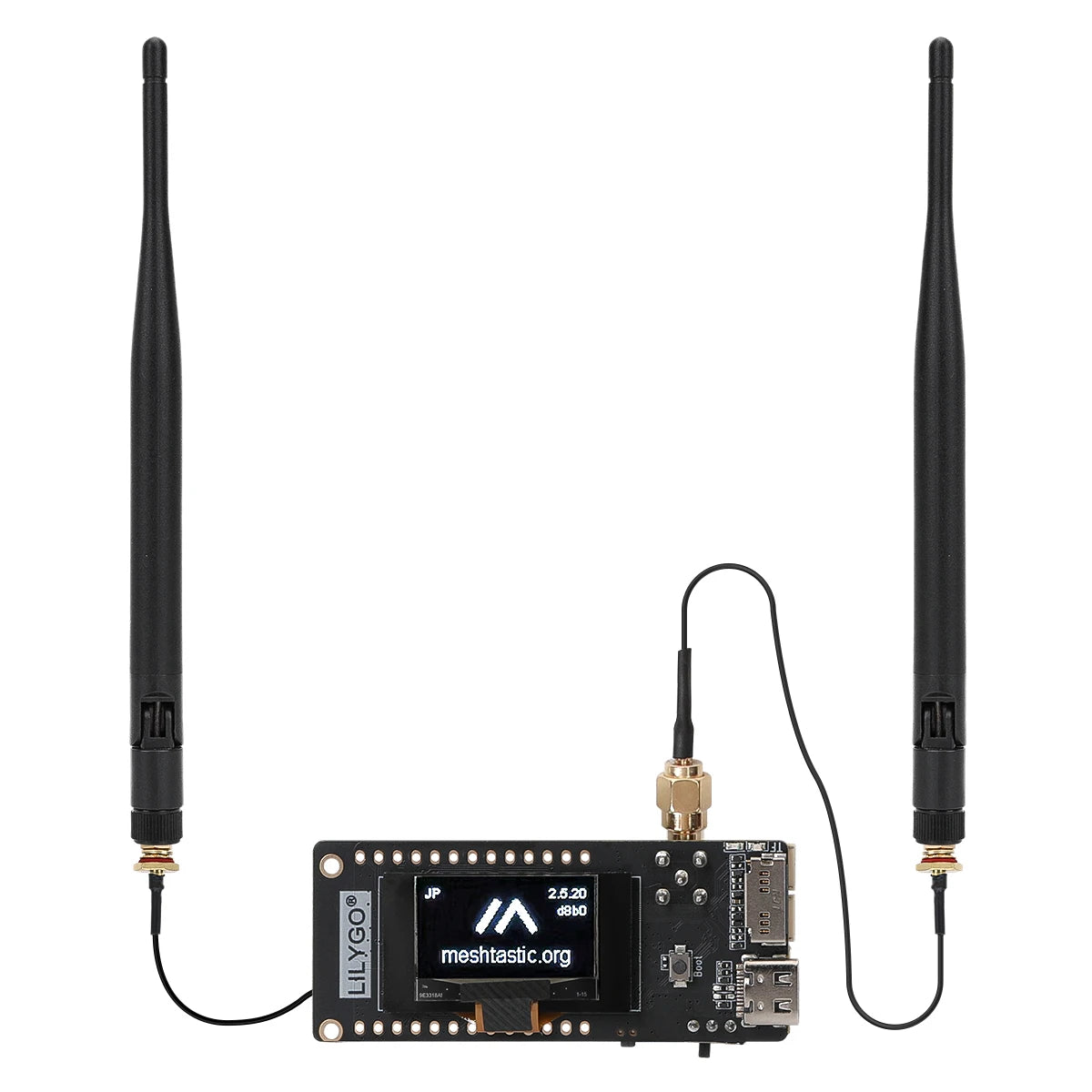 DIY Meshtastic Device Node LilyGo T3S3 V1.2 LoRa SX1262 ESP32-S3 OLED Dev Board 868MHz 915MHz with 2.4G Lora WiFi Antenna