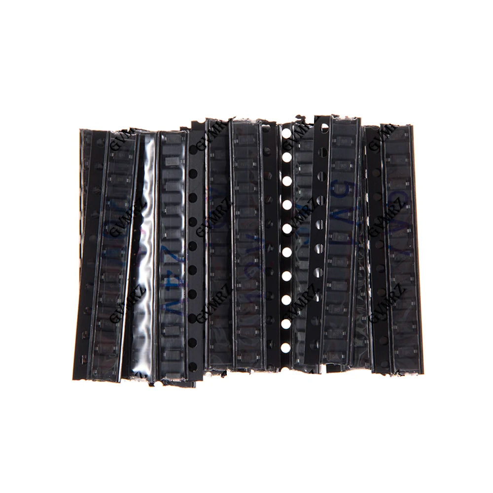 150PCS 15Values 0.5W Zener Diode Kit 3V-24V 1N4148 SOD123 for Voltage Regulation Projects 1N4148