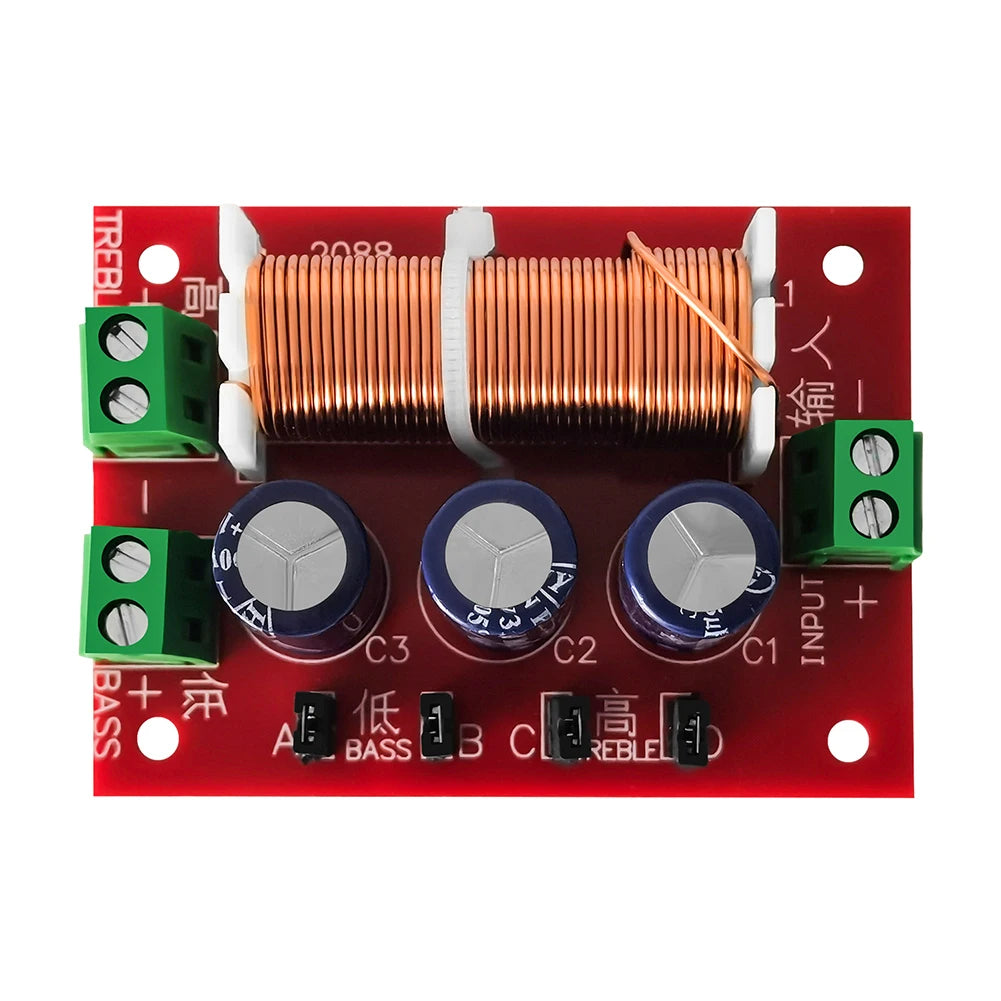 1-10PCS YLY-2088 400W Adjustable 2 Way Crossover Filters Module Audio Speaker Frequency Divider Full Range Treble Bass