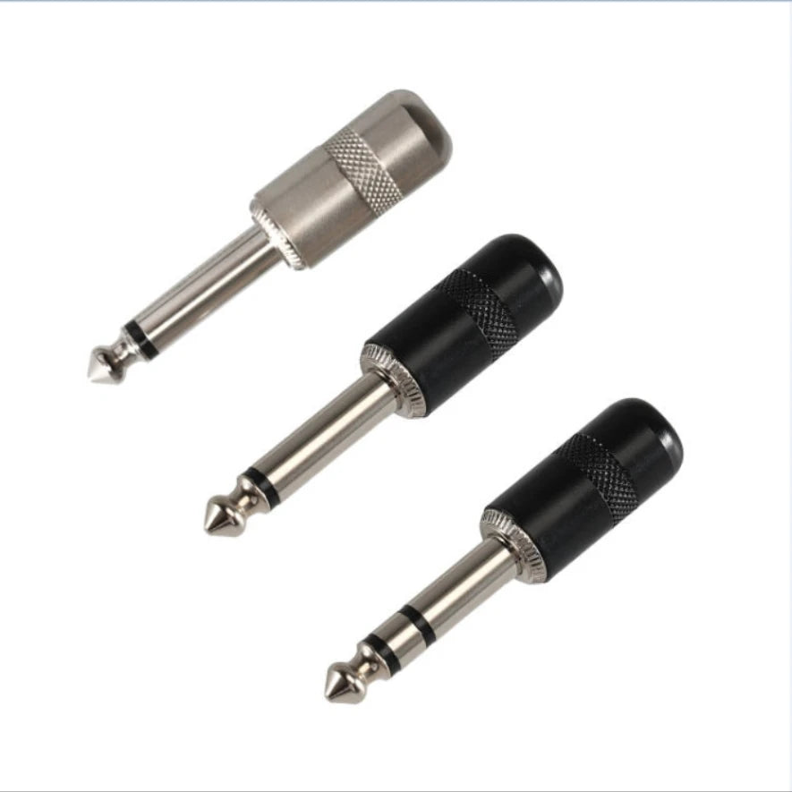 Pro C Mini Short Barrel 1/4 Inch 6.35mm Connector Jack Plug Black Nickel for Audio Guitar Effect Patch Cable TS TRS