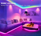 WS2811 RGB IC Running Water Flowing Strip Lights DC 24V 5050 60Leds RGBIC Flexible Ribbon RF Touch Remote Control LED Lighting