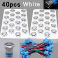 40pcs 22mm Push Button Switch Latching Momentary Metal PC Power LED Light On Off with Wire Waterproof 12v 3v 5v 6v 24v 220v Red