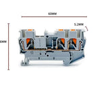 10Pcs/lot PT2.5-TWIN Push-In 3-Conductor Feed-Through Strip Wire Electrical Connector 2.5mm² Din Rail Terminal Block PT2.5-TW