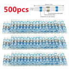 500/1000PCS Waterproof Solder Seal Sleeve Splice Terminal Tinned Copper Heat Shrink Electrical Wire Butt Connector AWG16-14 Blue