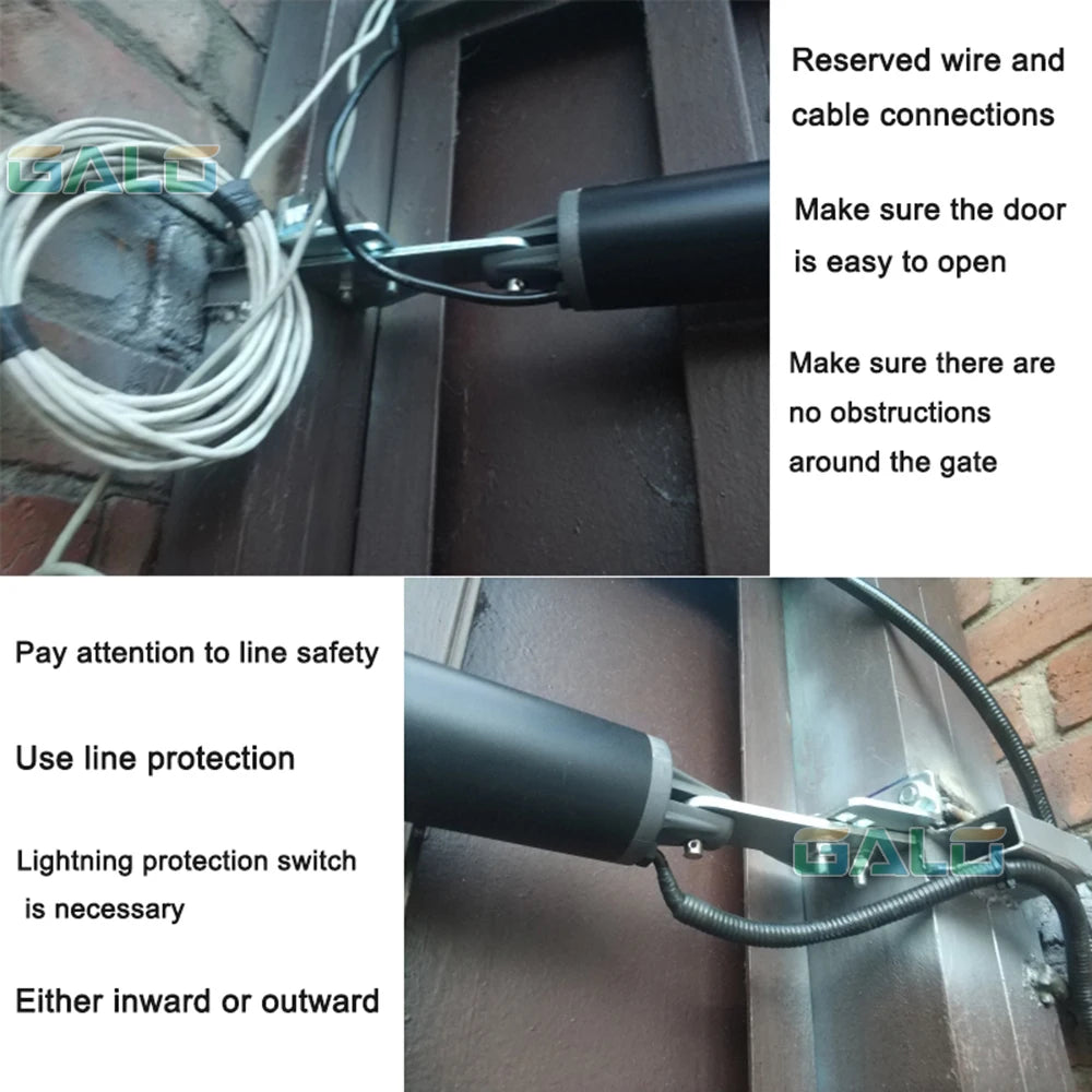 200kg-300kg Swing Gate Linear Actuator Motors Kit with Push Button Photocell Alarm Lamp (GSM Module Keypad Optional)
