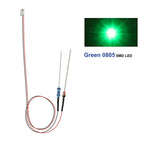 Evemodel 10pcs Pre-wired 0402 0603 0805 SMD LED Lights 50cm Wire with Resistor for 12V AC DC Bright Warm Red Blue Green Yellow
