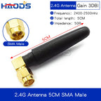 2PCS 2.4G Antenna Fold Glue Stick 3DBI WLAN Router Antenna Wifi Module Signal Enhancement 2400-2500mhz SMA Male Connector 6DBI