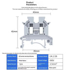 【CCA】10Pcs UK 2.5 Terminal Block UK2.5B Screw Connection Connect Strip 2.5B 2.5mm² Cable Electrical Din Rail Wire Connectors