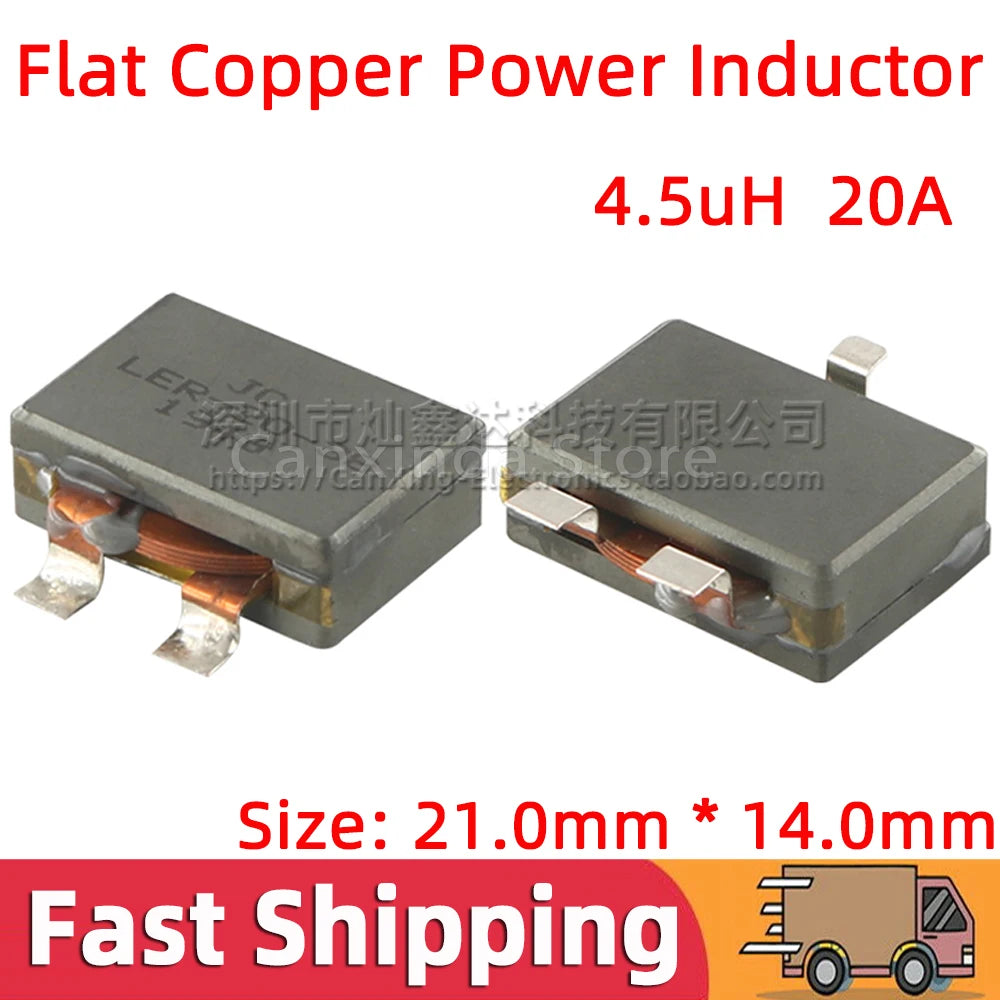 5pcs SMD SMT Power Inductor High Frequency Inductance 4.5uH 20A High Large Current Flat Copper Coils Filter Low Profile
