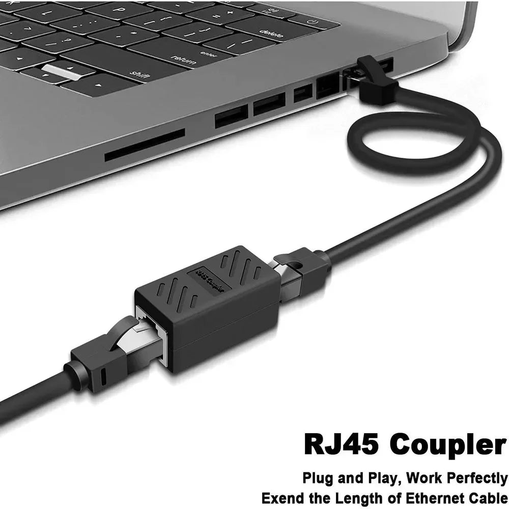 5/10/20/30pcs RJ45 coupler, suitable for Cat7/Cat6/Cat5e/Cat5 Ethernet cable extension connectors - female to female, black