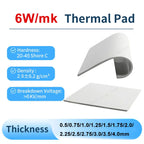 FEHONDA Thermal Pad 6W/mk Soft Thermal Silicone Pad 0.5/0.75/1.0/1.5/2.0/2.5/2.75/3.0/3.5/4.0mm Thermal Pads for GPU CPU PS4