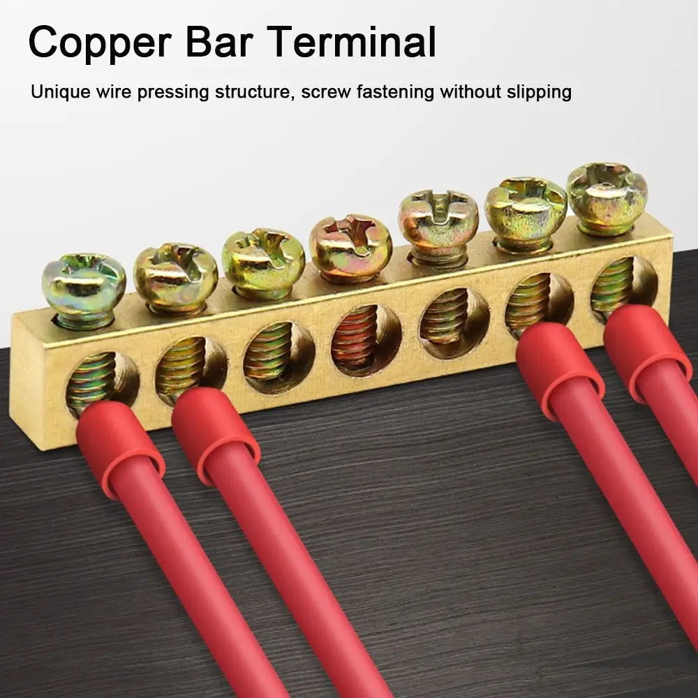 Grounding Bars Copper Wire Connector Multi-specification With Hole Screw Copper Bar Terminal Zero Ground Terminal Electrical
