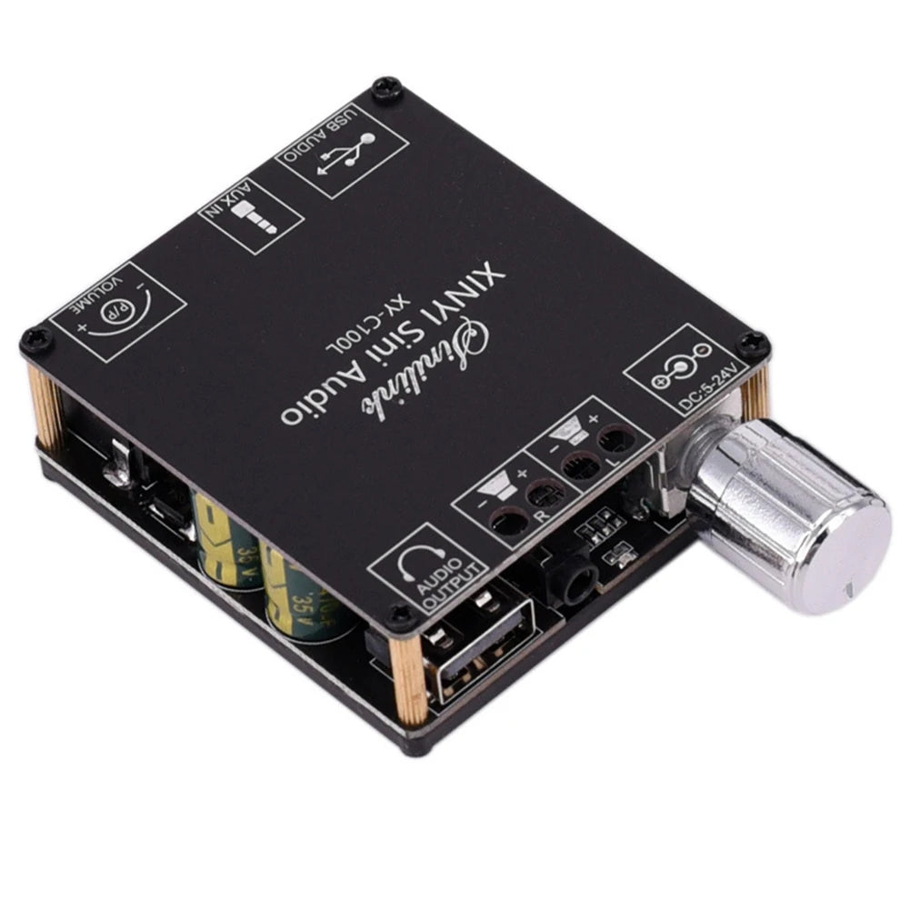 XINYI Sini Audio C50L/C100L Stereo Bluetooth Digital Power Amplifier Board 50W Dual Channel 360 Degree Stepless Tuning AMPModule
