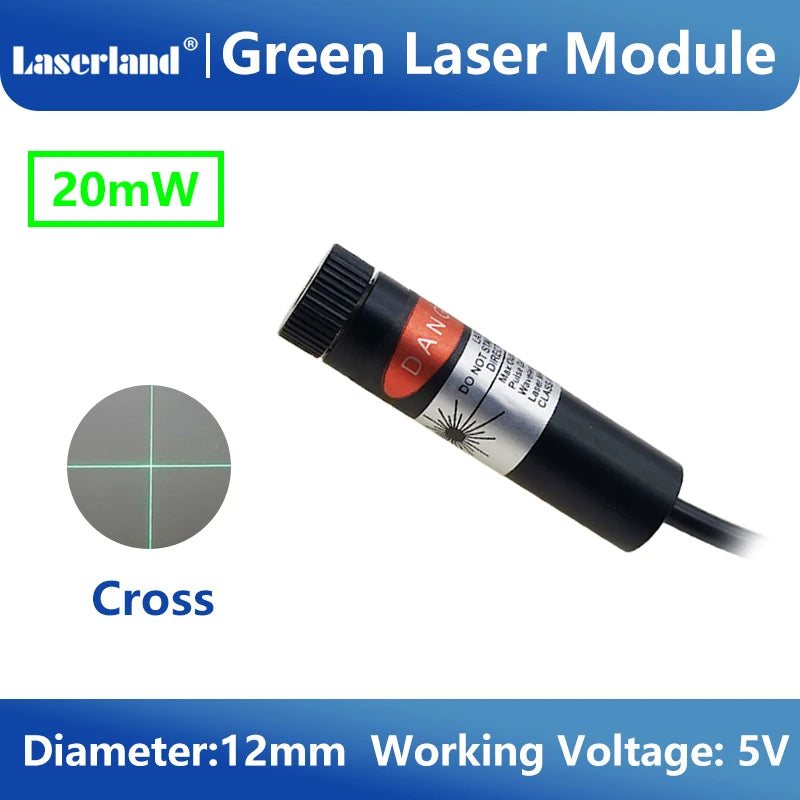 Green Laser Diode Module 20mW Dot Line Cross Projector for Alignment of Cloth Cutting Location