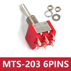 10pcs 6mm Miniature Switches Toggle Switch Single Pole Double Throw Mini Waterproof Cap Micro Switch ON-OFF-ON 6A