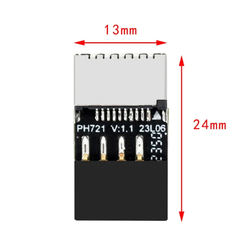Front Panel Header Key-A Socket to 9Pin Adapter Motherboard USB2.0 9-Pin to USB C Type-E 9Pin to TYPE E Connector for Desktop PC